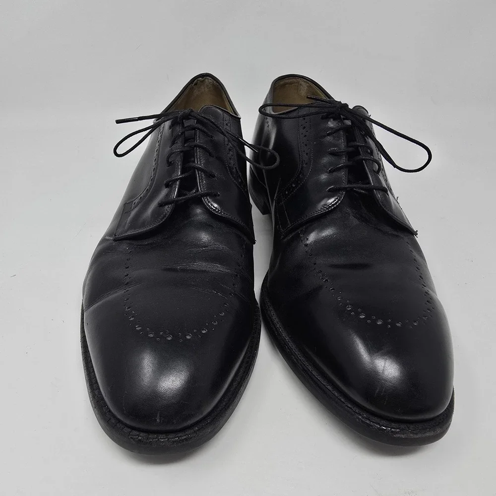 Johnston & Murphy Aristocraft Mens 12 Black Leather Dress Shoes USA Made Oxford